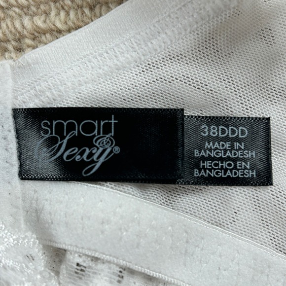 Smart & Sexy Signature Lace Underwire Bra Women 38DDD White Sheer Romantic SA964 - Picture 2 of 9